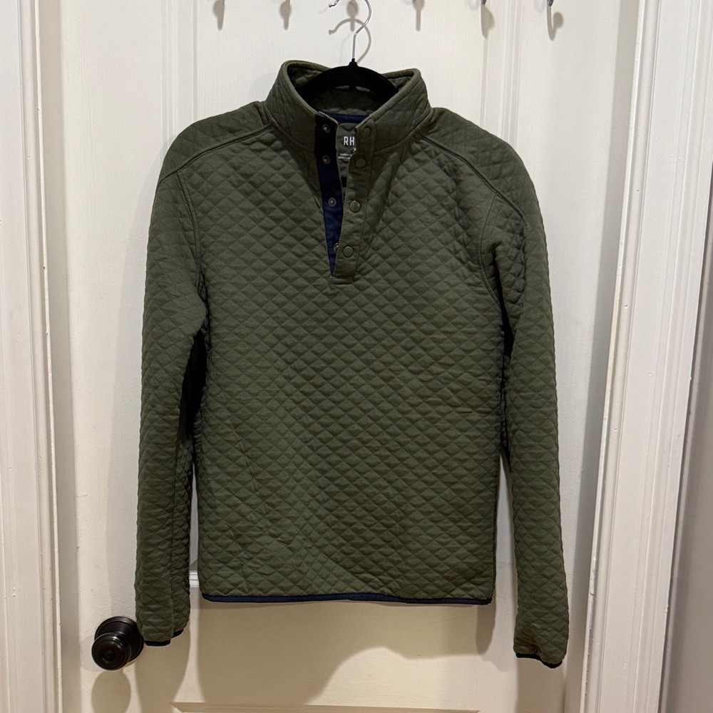 Men's Quilted Green Pullover